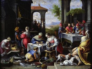 Parabel van Lazarus en de rijke man door David Teniers the Younger